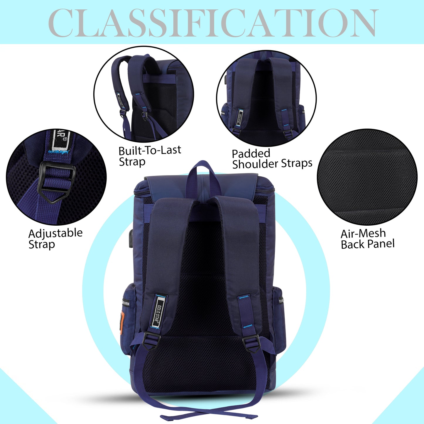 Large 40 L Laptop Backpack LARGE 40 L PREMIUM BACKPACK BAG Unisex (blue)) 40 L Laptop Backpack